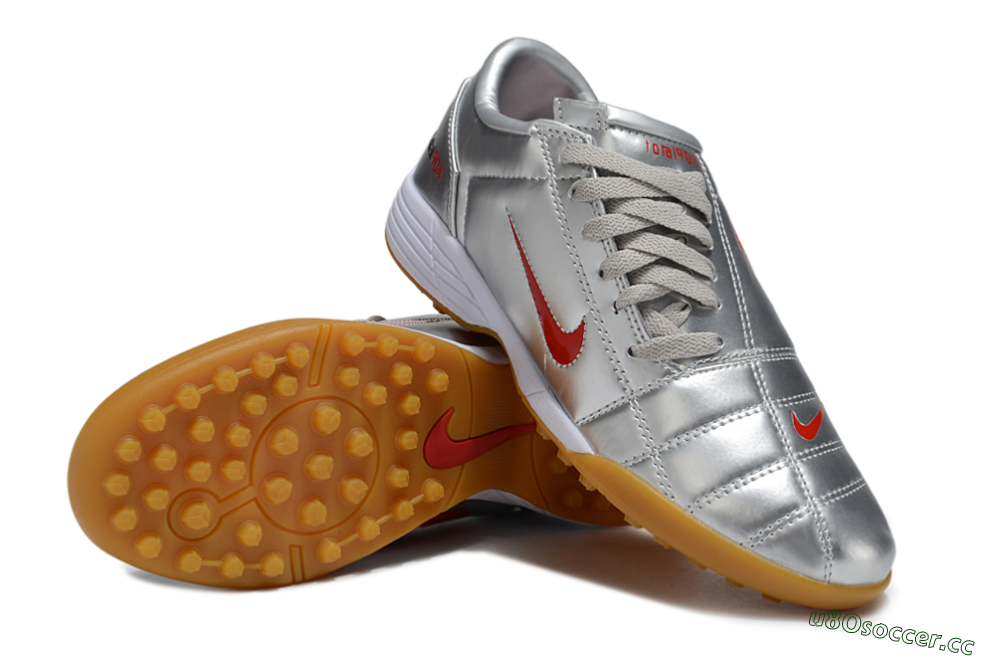 Unisex Nike Total 90 III TF Artificial Turf Low-Tops Football Shoes - Silver/Red/White 3