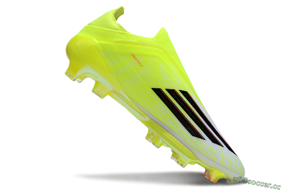 Men's Adidas F50+ Elite Lightstrike Pro Laceless FG Firm Ground Low-Tops Football Boots - Yellow/Black/Red 4