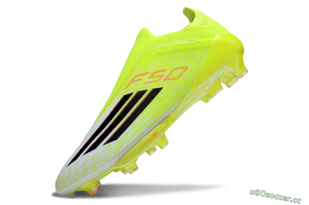 Men's Adidas F50+ Elite Lightstrike Pro Laceless FG Firm Ground Low-Tops Football Boots - Yellow/Black/Red 5