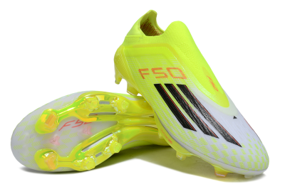 Men's Adidas F50+ Elite Lightstrike Pro Laceless FG Firm Ground Low-Tops Football Boots - Yellow/Black/Red