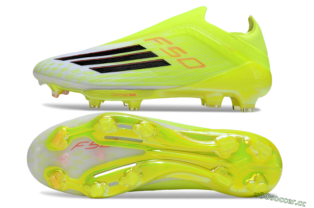 Men's Adidas F50+ Elite Lightstrike Pro Laceless FG Firm Ground Low-Tops Football Boots - Yellow/Black/Red 1
