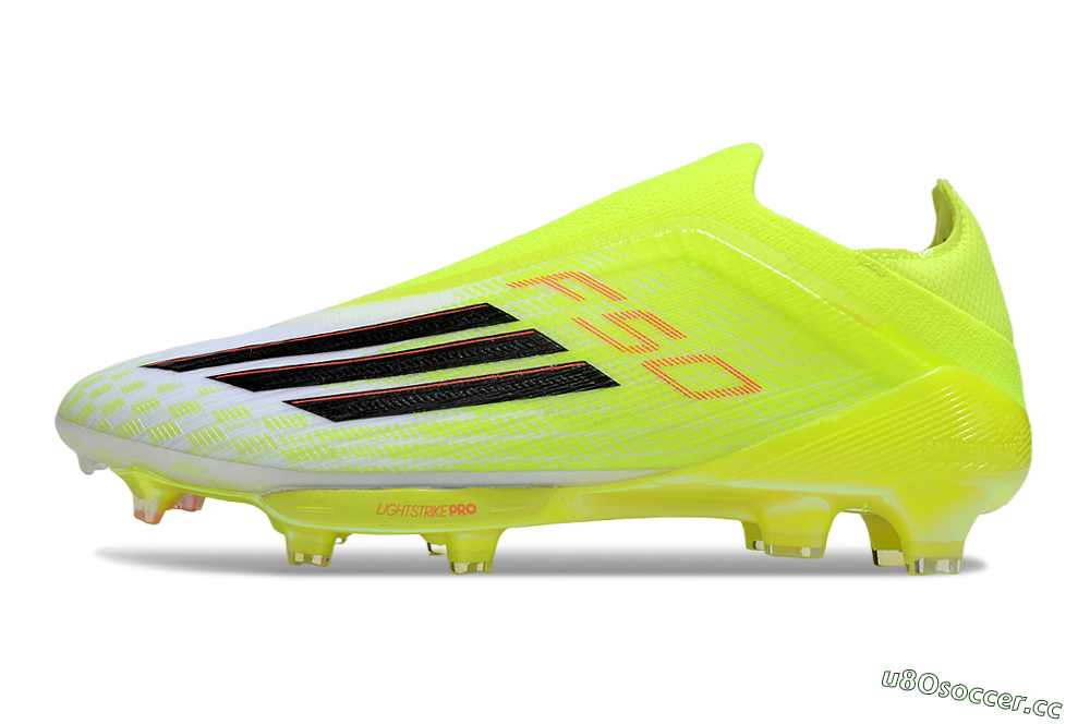 Men's Adidas F50+ Elite Lightstrike Pro Laceless FG Firm Ground Low-Tops Football Boots - Yellow/Black/Red 0