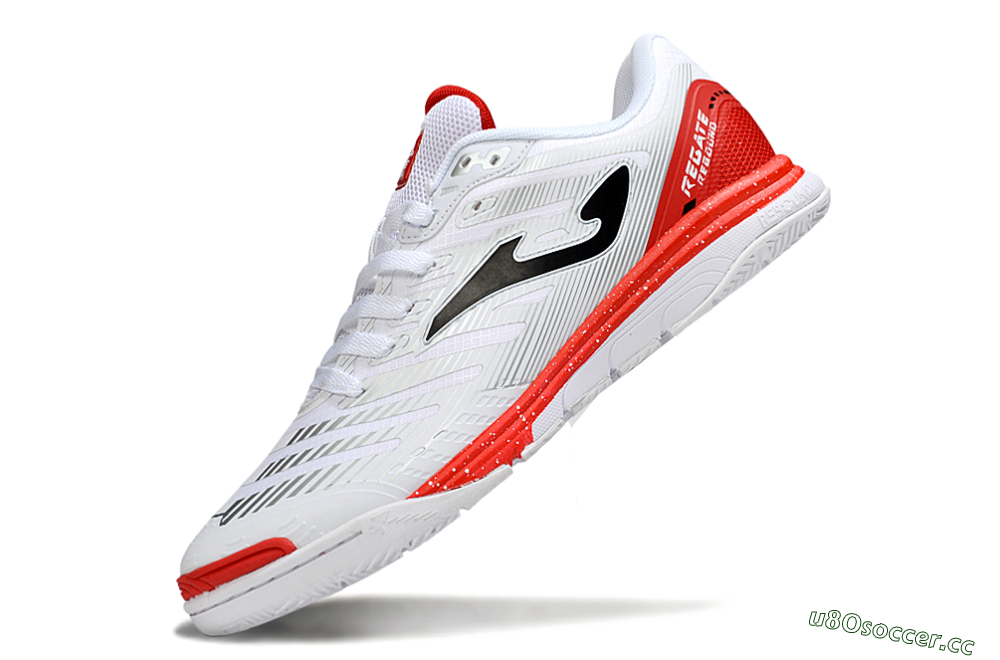 Men's Joma Top Flex IC Indoor & Futsal Low-Tops Football Shoes - White/Black/Red 5