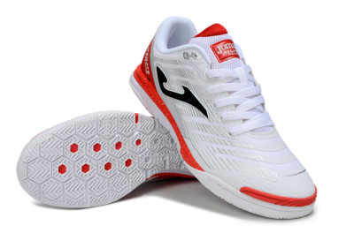 Men's Joma Top Flex IC Indoor & Futsal Low-Tops Football Shoes - White/Black/Red
