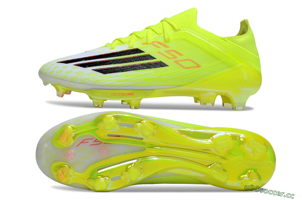 Men's Adidas F50+ Elite Lightstrike Pro FG Firm Ground Low-Tops Football Boots - Yellow/Black/Red 1