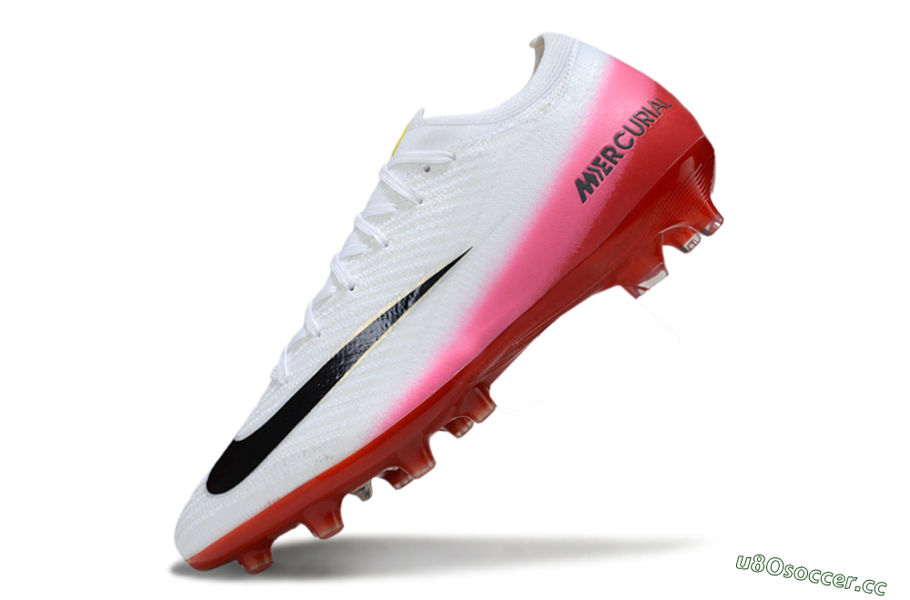 Men's Nike Air Zoom Mercurial Vapor 16 Elite AG Artificial Grass Low-Tops Football Boots - White/Black/Red 5