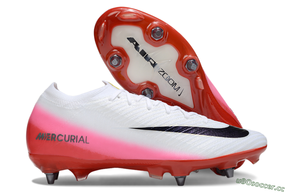 Men's Nike Air Zoom Mercurial Vapor 16 Elite SG Soft Ground Low-Tops Football Boots - White/Black/Red 2