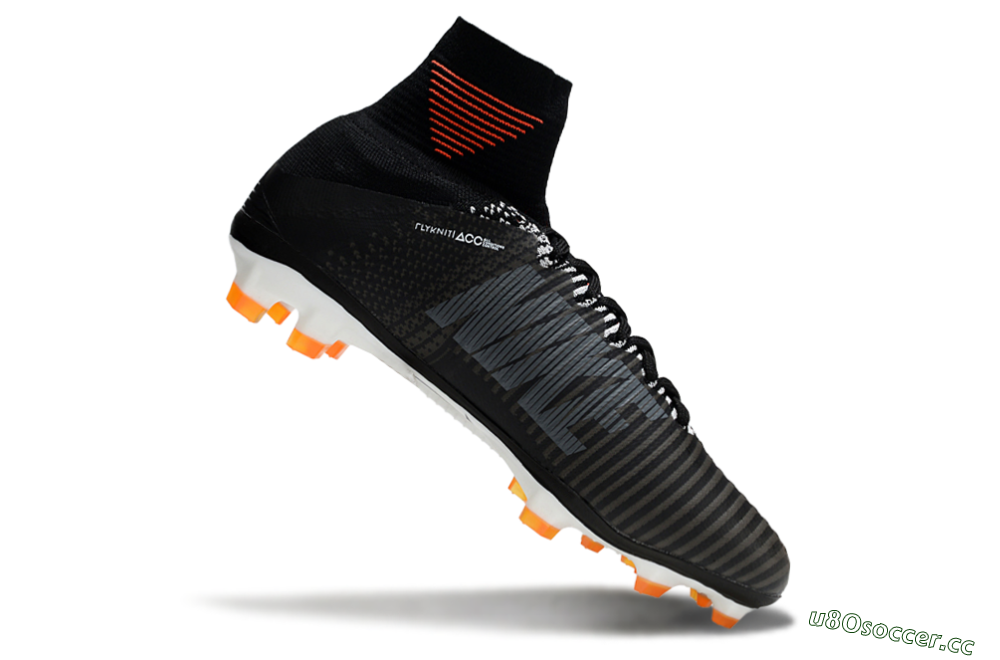 Men's Nike Zoom Mercurial Superfly 5 Elite FG Firm Ground High-Tops Football Boots - Black/White/Red 4