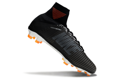 Men's Nike Zoom Mercurial Superfly 5 Elite FG Firm Ground High-Tops Football Boots - Black/White/Red