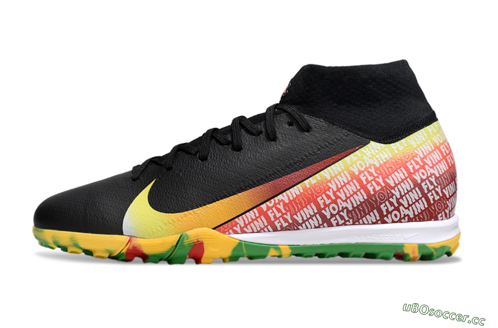 Unisex Nike Air Zoom Mercurial Superfly 10 Elite TF Artificial Turf High-Tops Football Shoes - Black/Yellow/Red 0