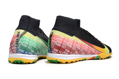 Unisex Nike Air Zoom Mercurial Superfly 10 Elite TF Artificial Turf High-Tops Football Shoes - Black/Yellow/Red