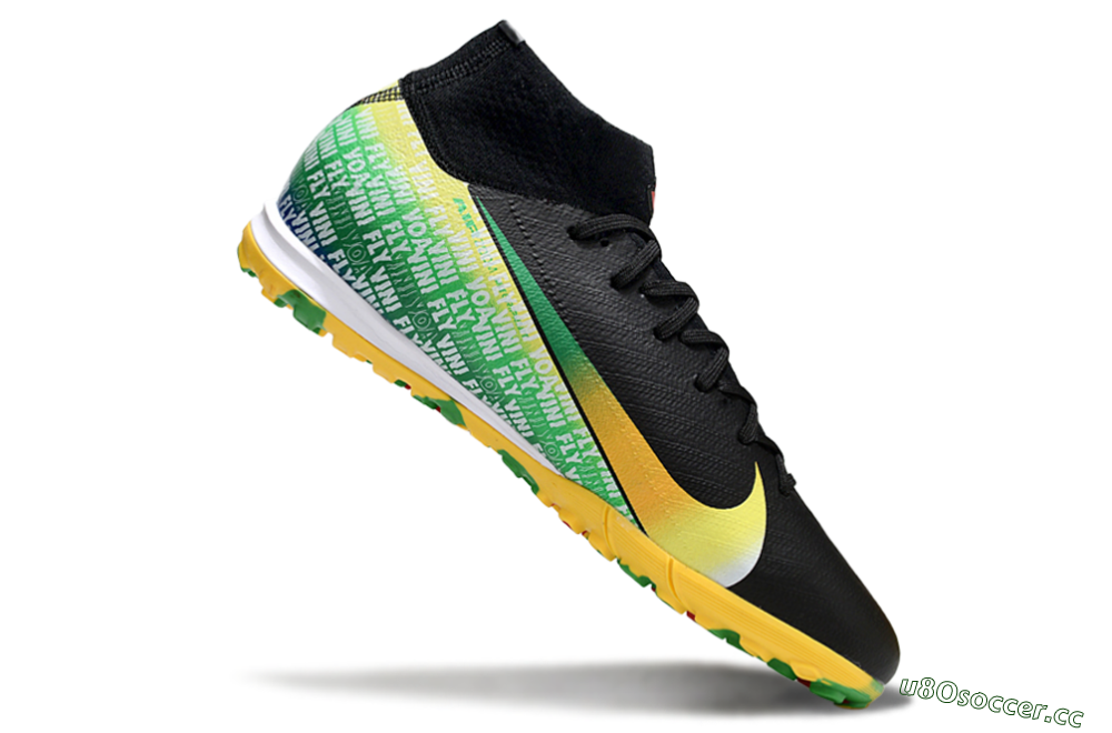 Unisex Nike Air Zoom Mercurial Superfly 10 Elite TF Artificial Turf High-Tops Football Shoes - Black/Yellow/Red 4