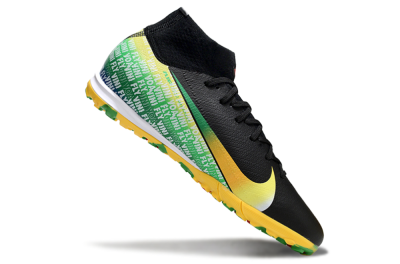 Unisex Nike Air Zoom Mercurial Superfly 10 Elite TF Artificial Turf High-Tops Football Shoes - Black/Yellow/Red