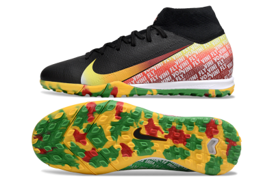 Unisex Nike Air Zoom Mercurial Superfly 10 Elite TF Artificial Turf High-Tops Football Shoes - Black/Yellow/Red