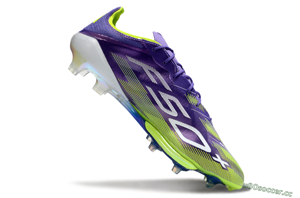 Men's Adidas F50+ Elite Lightstrike Pro FG Firm Ground Low-Tops Football Boots - Purple/Yellow/White 4