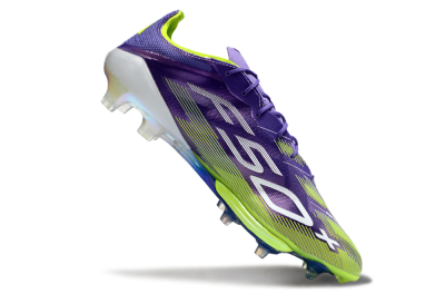 Men's Adidas F50+ Elite Lightstrike Pro FG Firm Ground Low-Tops Football Boots - Purple/Yellow/White