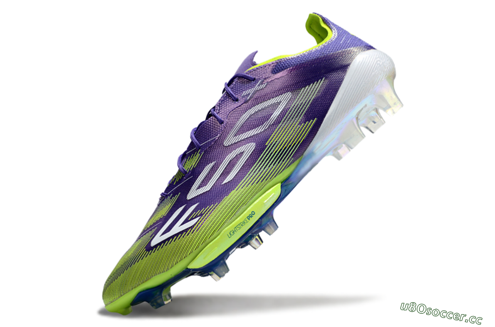 Men's Adidas F50+ Elite Lightstrike Pro FG Firm Ground Low-Tops Football Boots - Purple/Yellow/White 5