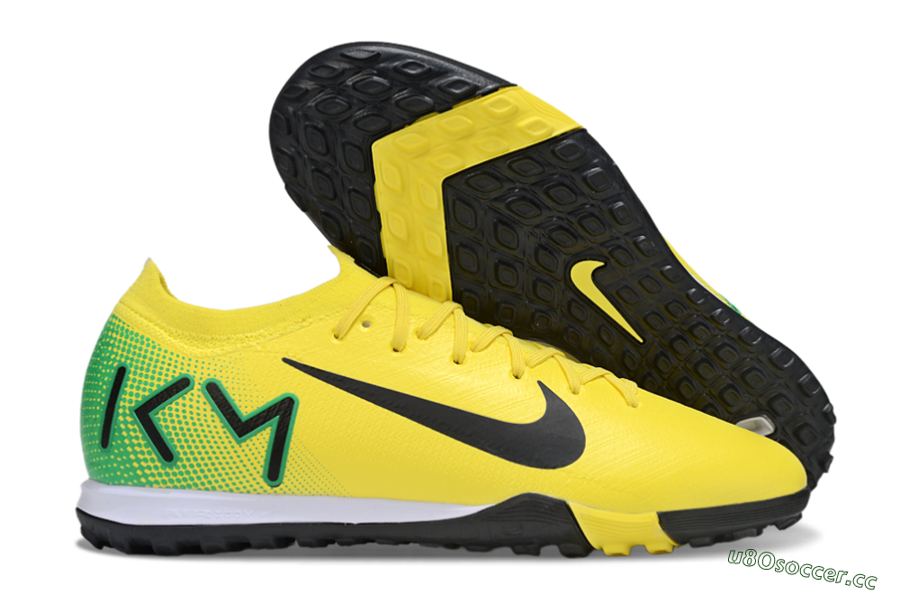 Unisex Nike Air Zoom Mercurial Vapor 16 Elite TF Artificial Turf Low-Tops Football Shoes - Yellow/Black/Green 2