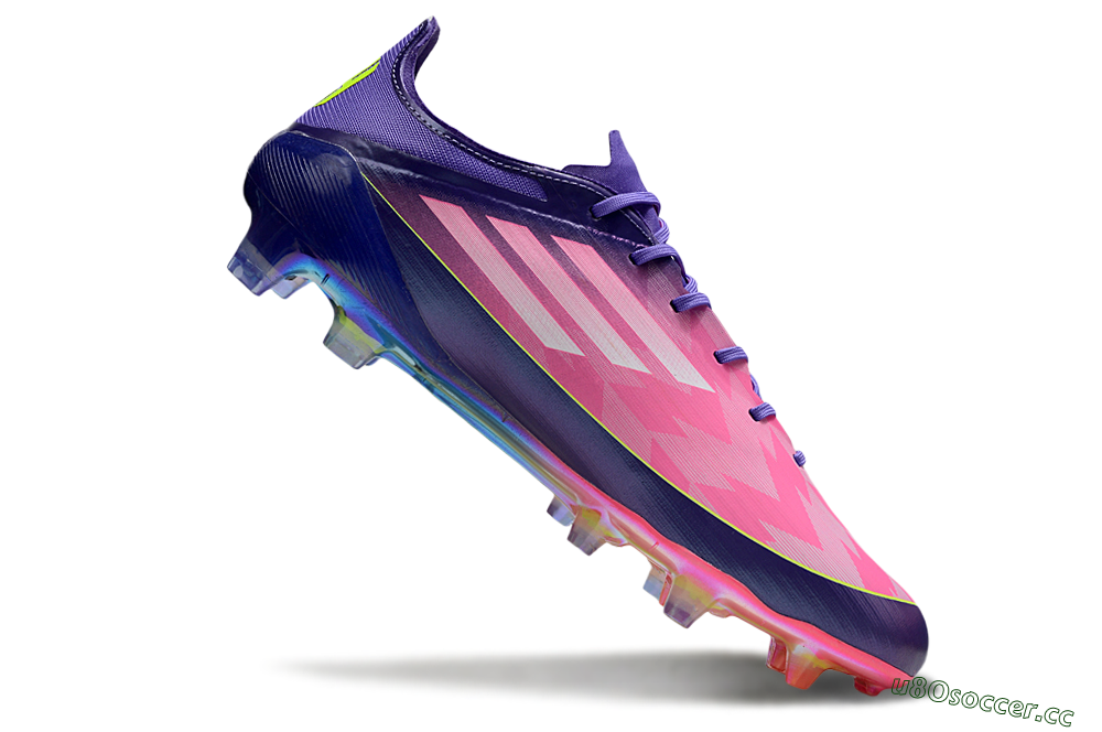 Unisex Adidas F50 Elite FG Firm Ground Low-Tops Football Boots - Pink/Blue/Yellow 4
