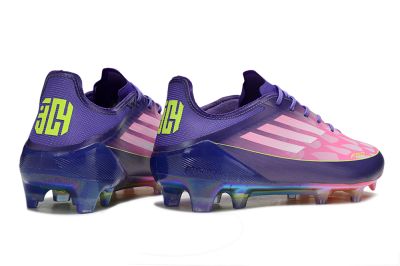 Unisex Adidas F50 Elite FG Firm Ground Low-Tops Football Boots - Pink/Blue/Yellow