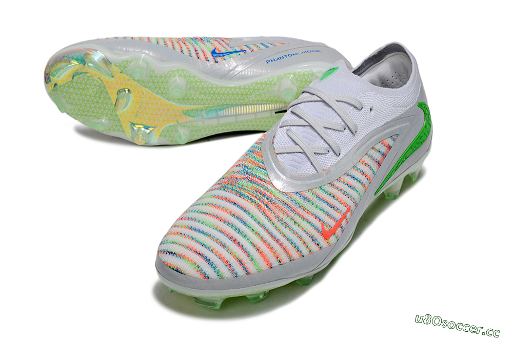 Unisex Nike Phantom 6 Elite FG Firm Ground Low-Tops Football Boots - White/Red/Yellow 3