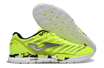 Men's Joma Top Flex IC Indoor & Futsal Low-Tops Football Shoes - Yellow/Silver/Black