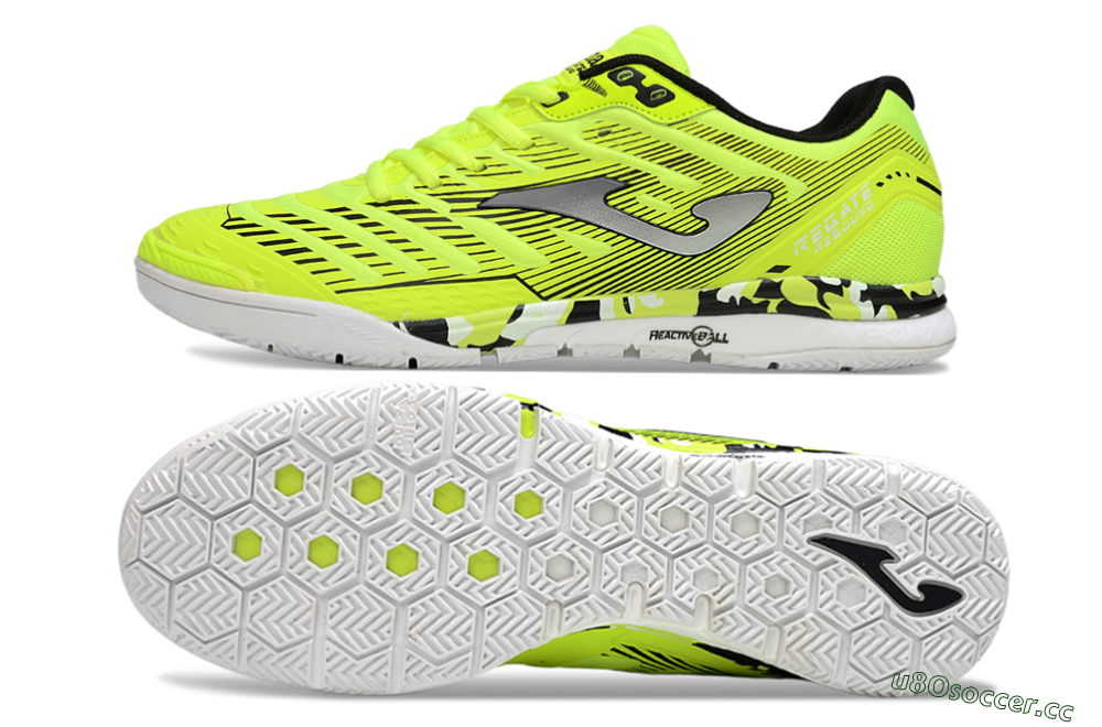 Men's Joma Top Flex IC Indoor & Futsal Low-Tops Football Shoes - Yellow/Silver/Black 1
