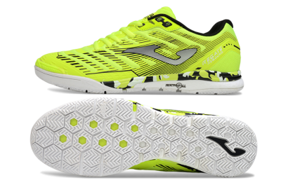 Men's Joma Top Flex IC Indoor & Futsal Low-Tops Football Shoes - Yellow/Silver/Black
