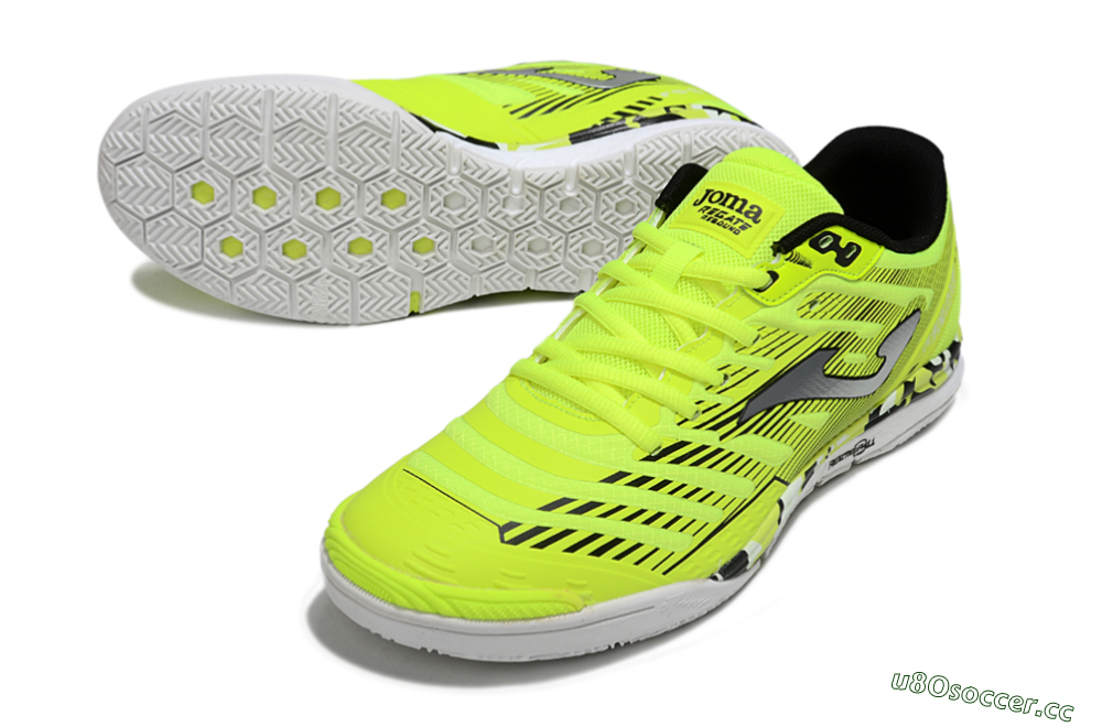 Men's Joma Top Flex IC Indoor & Futsal Low-Tops Football Shoes - Yellow/Silver/Black 3