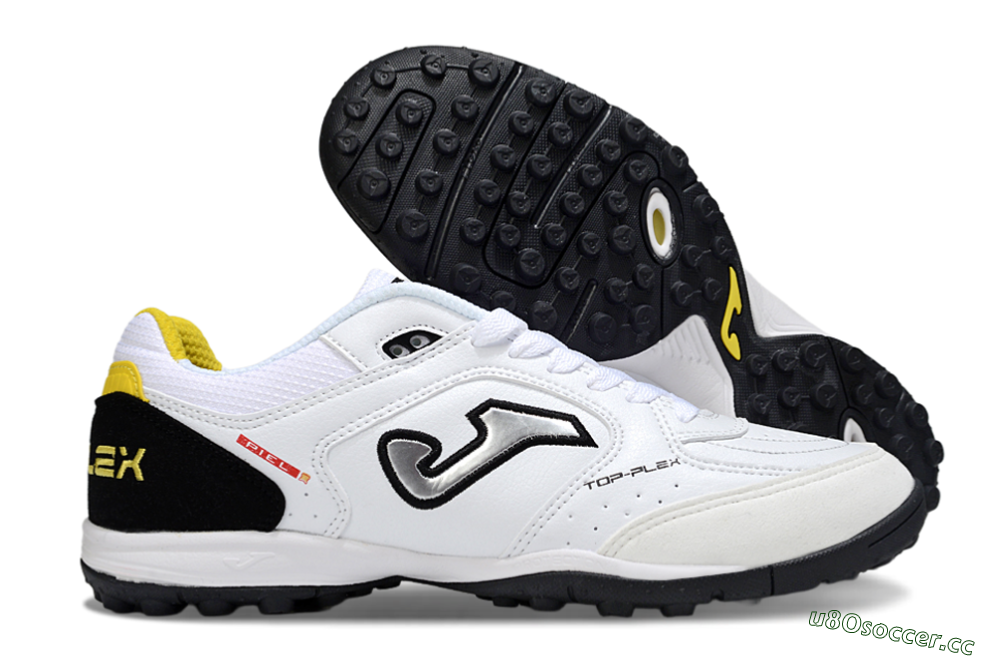 Men's Joma Top Flex TF Artificial Turf Low-Tops Football Shoes - White/Silver/Black 2