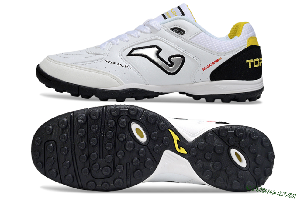 Men's Joma Top Flex TF Artificial Turf Low-Tops Football Shoes - White/Silver/Black 1