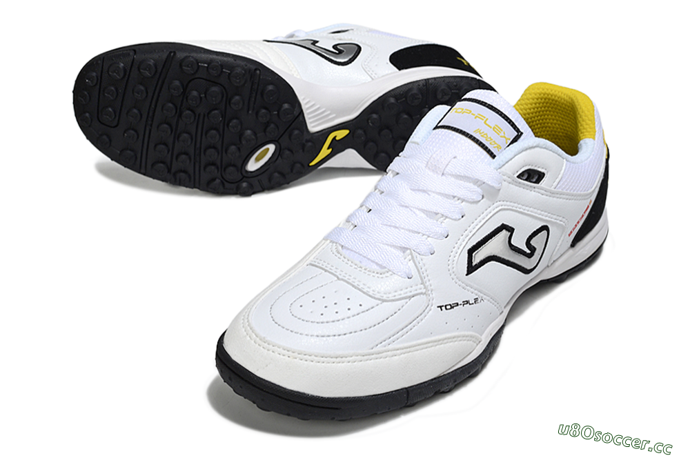 Men's Joma Top Flex TF Artificial Turf Low-Tops Football Shoes - White/Silver/Black 3