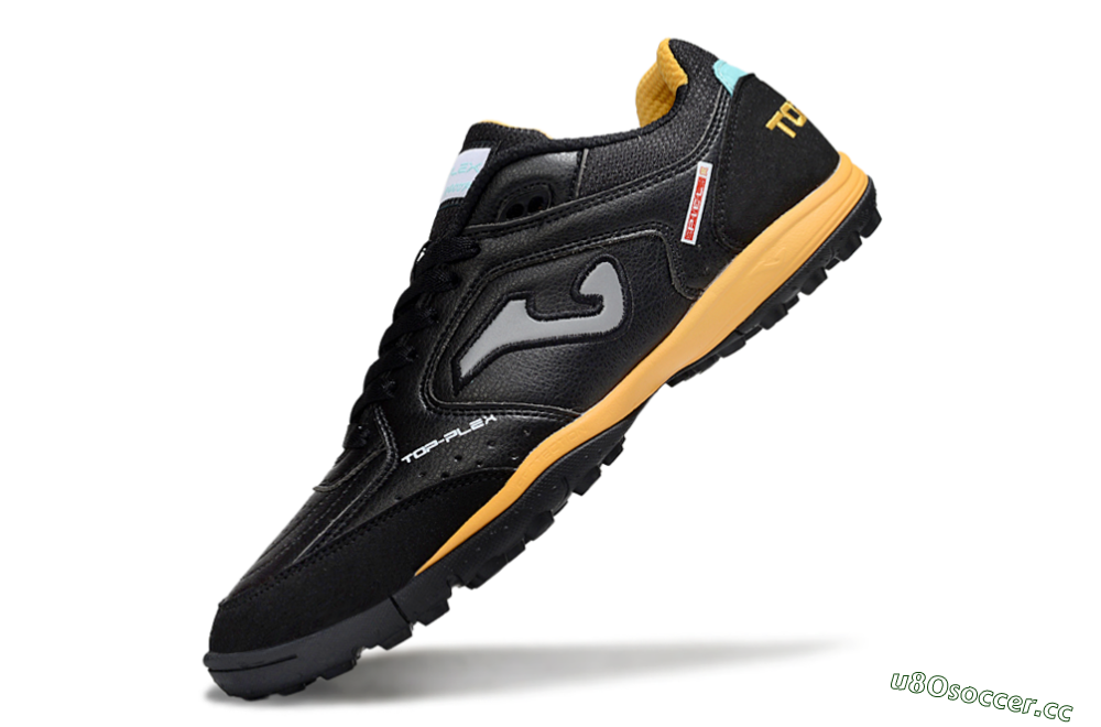 Men's Joma Top Flex TF Artificial Turf Low-Tops Football Shoes - Black/Grey/Yellow 5