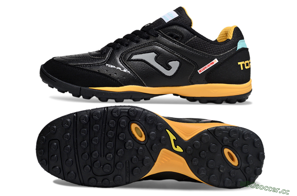 Men's Joma Top Flex TF Artificial Turf Low-Tops Football Shoes - Black/Grey/Yellow 1