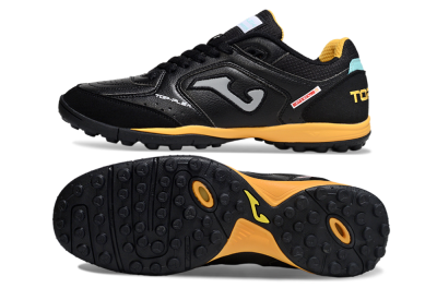 Men's Joma Top Flex TF Artificial Turf Low-Tops Football Shoes - Black/Grey/Yellow