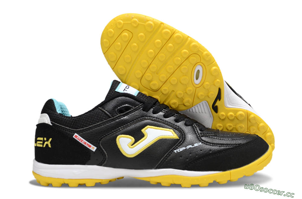 Men's Joma Top Flex TF Artificial Turf Low-Tops Football Shoes - Black/White/Yellow 2