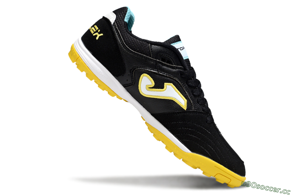 Men's Joma Top Flex TF Artificial Turf Low-Tops Football Shoes - Black/White/Yellow 4