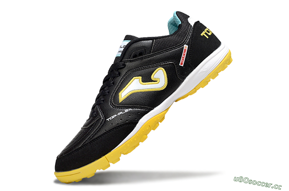 Men's Joma Top Flex TF Artificial Turf Low-Tops Football Shoes - Black/White/Yellow 5
