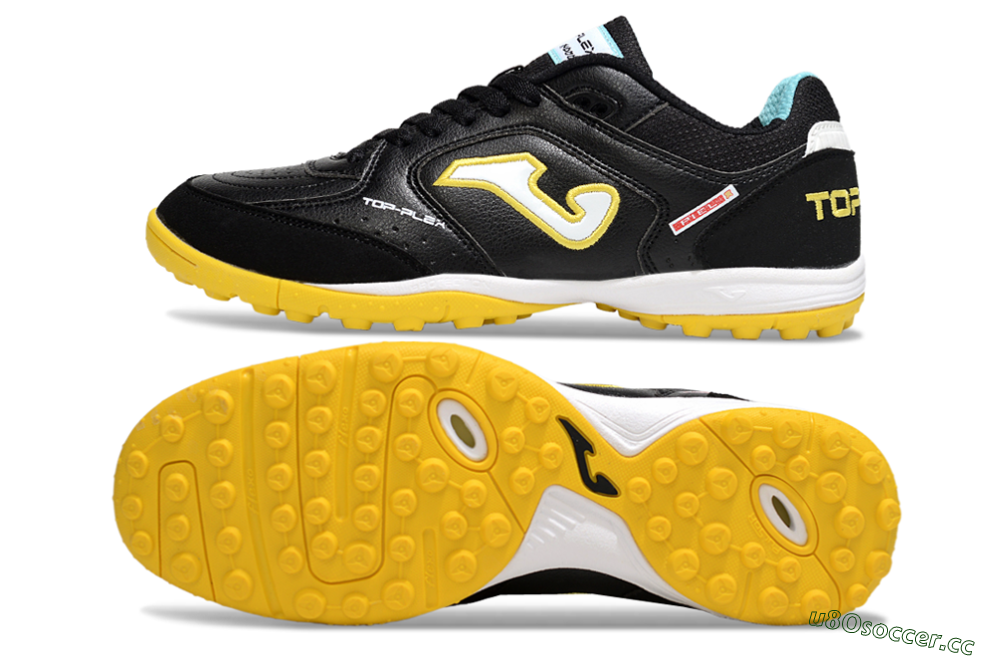 Men's Joma Top Flex TF Artificial Turf Low-Tops Football Shoes - Black/White/Yellow 1