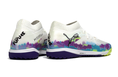Men's Puma Future 8 Ultimate TF Artificial Turf Low-Tops Football Shoes - White/Purple/Blue