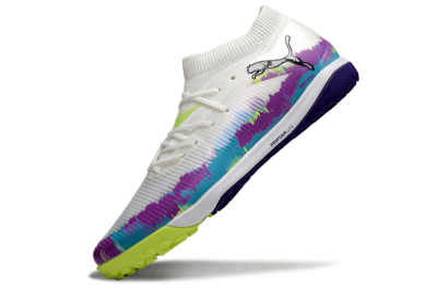 Men's Puma Future 8 Ultimate TF Artificial Turf Low-Tops Football Shoes - White/Purple/Blue