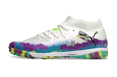 Men's Puma Future 8 Ultimate TF Artificial Turf Low-Tops Football Shoes - White/Purple/Blue
