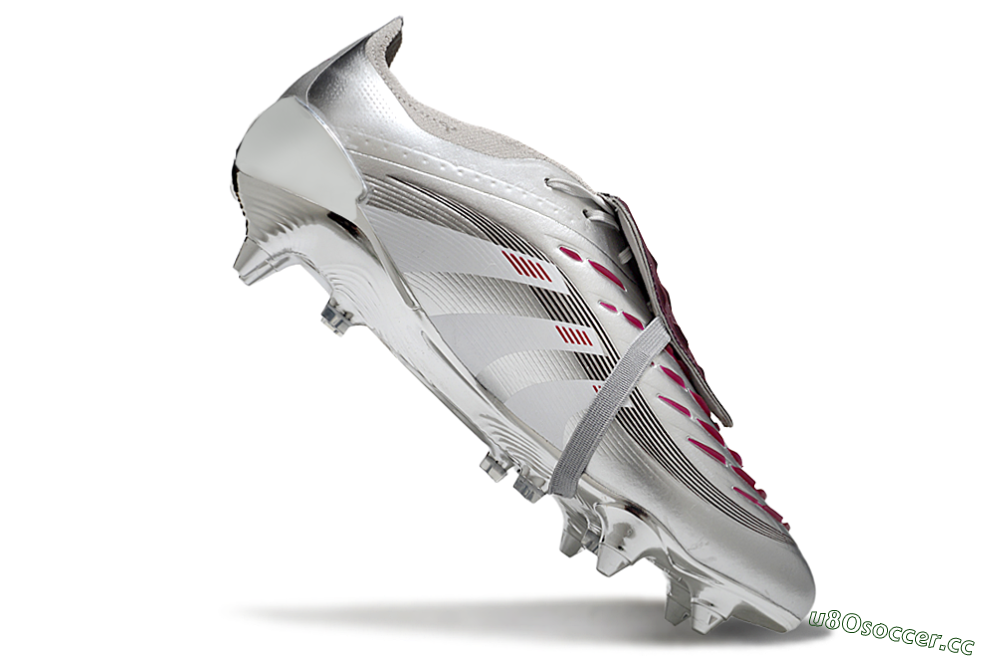 Men's Adidas Predator 25 Elite Foldover Tongue SG Soft Ground Low-Tops Football Boots - Silver/Black/Red 4