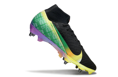 Men's Nike Air Zoom Mercurial Superfly 10 Elite SG Soft Ground High-Tops Football Boots - Black/Yellow/Red