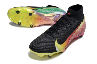 Men's Nike Air Zoom Mercurial Superfly 10 Elite SG Soft Ground High-Tops Football Boots - Black/Yellow/Red