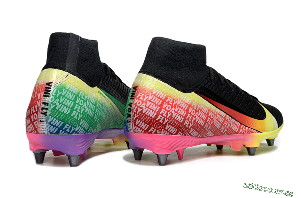Men's Nike Air Zoom Mercurial Superfly 10 Elite SG Soft Ground High-Tops Football Boots - Black/Yellow/Red 6