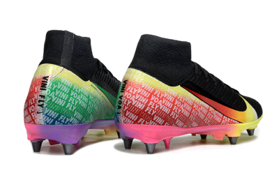 Men's Nike Air Zoom Mercurial Superfly 10 Elite SG Soft Ground High-Tops Football Boots - Black/Yellow/Red