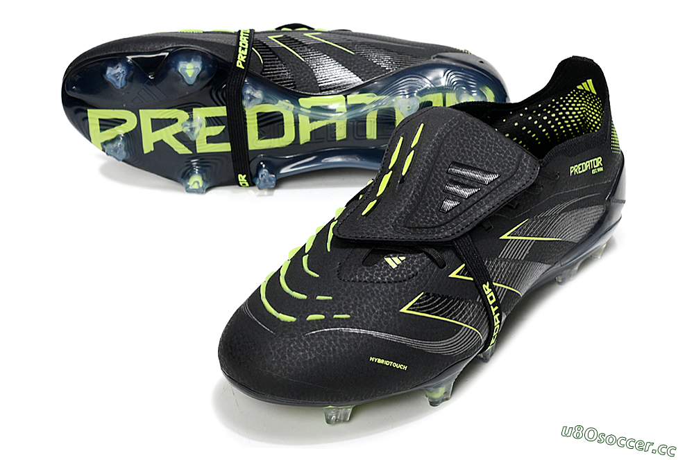 Men's Adidas Predator 25 Elite Foldover Tongue FG Firm Ground Low-Tops Football Boots - Black/Silver/Yellow 3