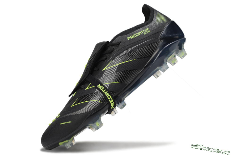 Men's Adidas Predator 25 Elite Foldover Tongue FG Firm Ground Low-Tops Football Boots - Black/Silver/Yellow 5