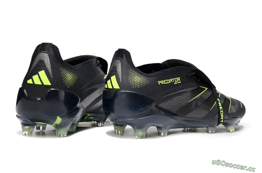 Men's Adidas Predator 25 Elite Foldover Tongue FG Firm Ground Low-Tops Football Boots - Black/Silver/Yellow 6